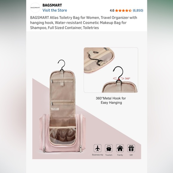 Bagsmart Atlas Toiletry Bag - Picture 2 of 4